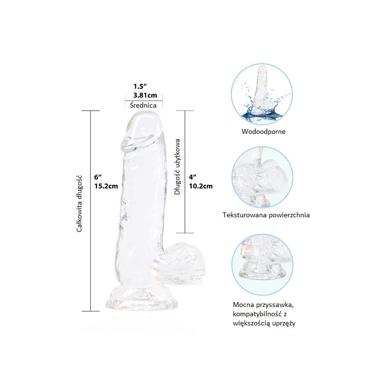 Dildo - Addiction Crystal Addiction Clear Dong 15 cm